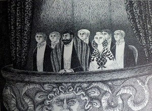 Der Traurige Zwölafpfünder (l'Aspic bleu). Edward Gorey. 1968